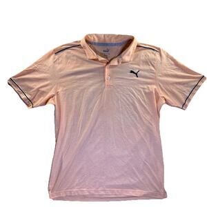 Puma Men's Light Orange Soft Golf Polo Size Medium
